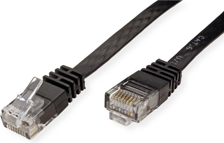 Actual product image Value UTP patch cable cat.6, flat, black 2m (U/FTP, CAT6, 2 m)