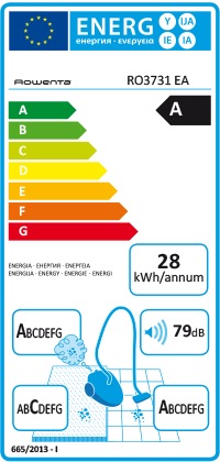 Label énergétique Rowenta RO3731Compact Power Cyclonic