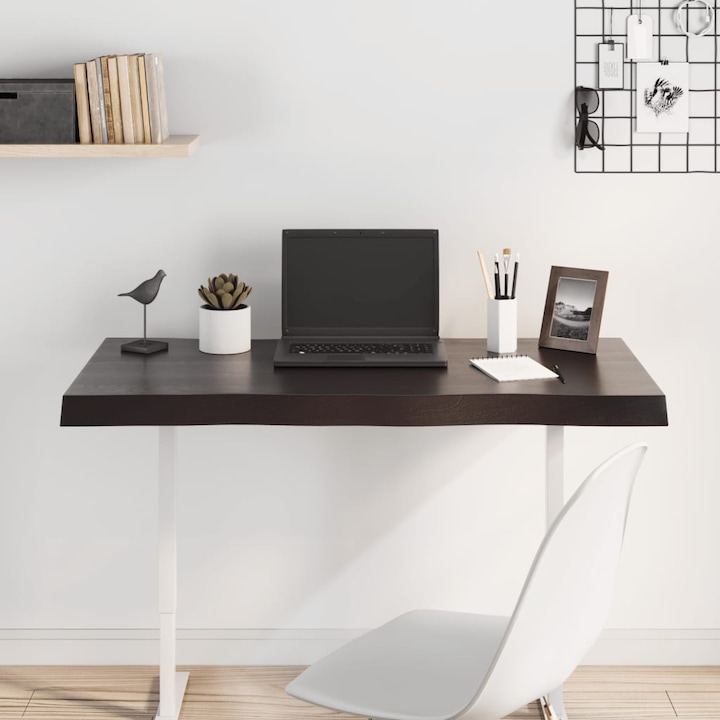 Actual product image VidaXL Tischplatte 100x50x6 cm Massivholz Eiche Behandelt (100 x 50 x 6 cm)