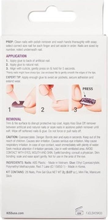 Actual product image KISS Gel nails Gel Fantasy Jelly Colour 28 pcs (Artificial nails, Black)