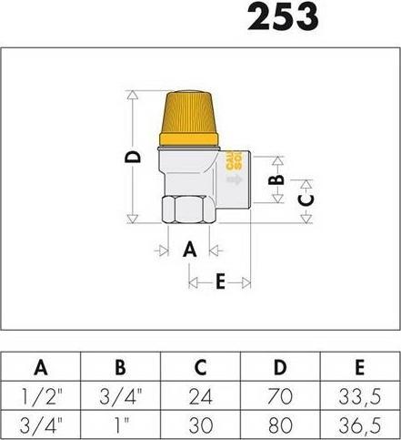 Produktbild Caleffi Solar-Sicherheitsventil 1/2Zollx6 bar