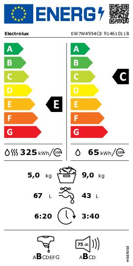 Energie-Label Electrolux EW7W4954CA (8 kg)