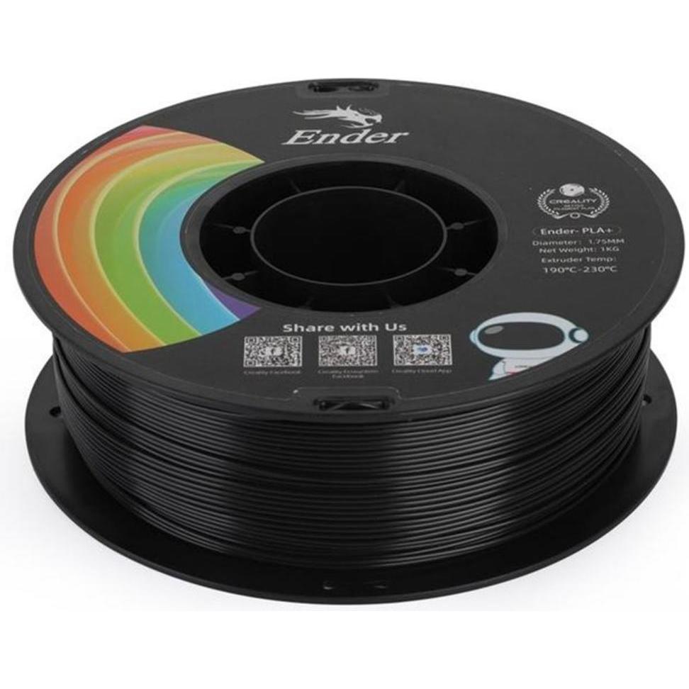 Creality Filament PLA+ (PLA, 1.75 mm, 1000 g, Schwarz), 3D Filament, Schwarz