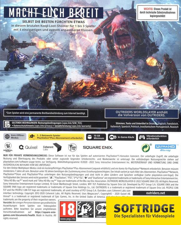Actual product image Square Enix Outriders Worldslayer Edition (PS5) (PS5, DE)