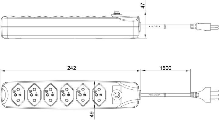 Produktbild Furber Steckerleiste (6 x, Typ 13, 1.50 m)