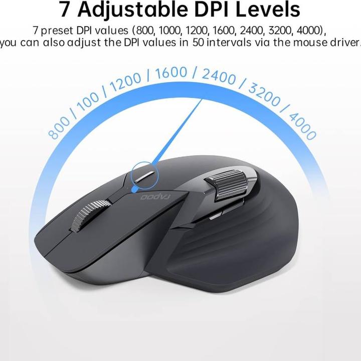 Image du produit Rapoo - MT760 - Bluetooth Maus - Kabellose Maus, Schwarz (Sans fil)