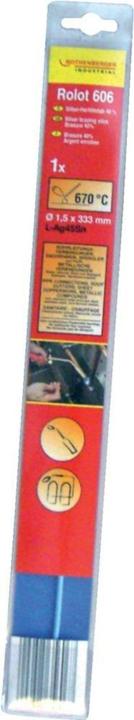 Actual product image Magni ROTHENBERGER Industrial silver brazing alloy 45% Ø/length: 1.5/333 mm Flux included Type: 670 °C (Soldering station)