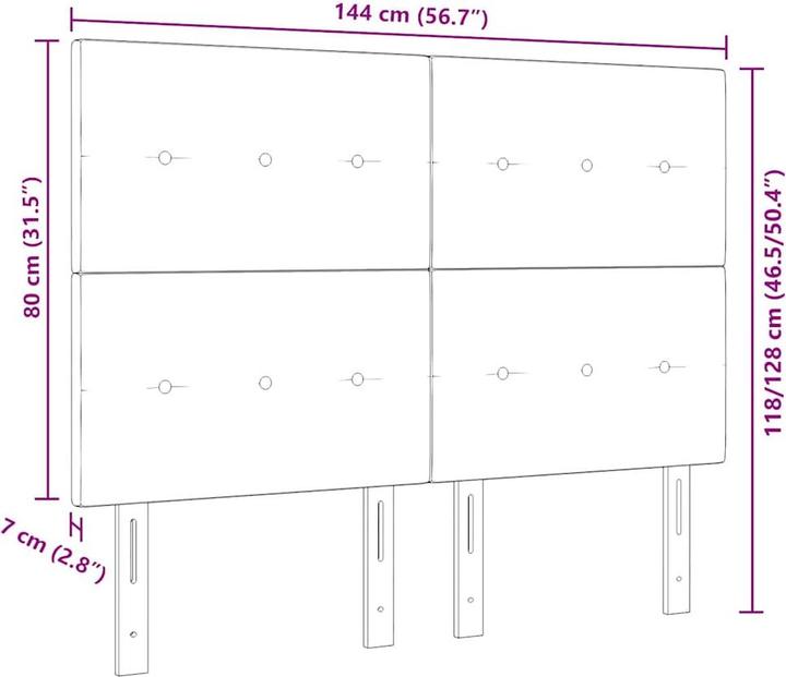 Produktbild vidaXL Polstertes Bett Kopfteil (7 x 140 x 128 cm)