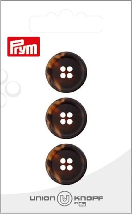 Actual product image Prym Buttons polyester 18 mm, 3 pieces, dark brown