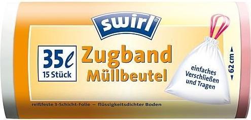 Actual product image Swirl Drawstring bin liners (15x, 35 l)