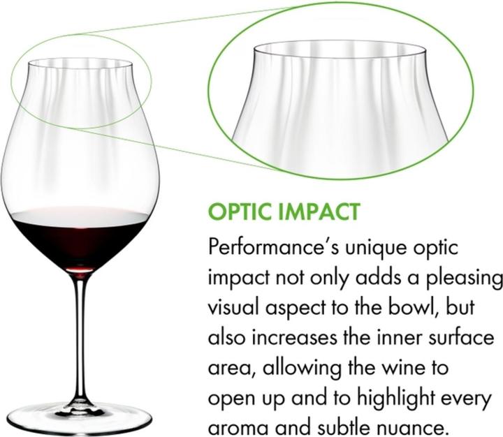 Actual product image Riedel Performance Pinot Noir glasses including polishing cloth (83 cl, 2 Glasses, Red wine glasses)