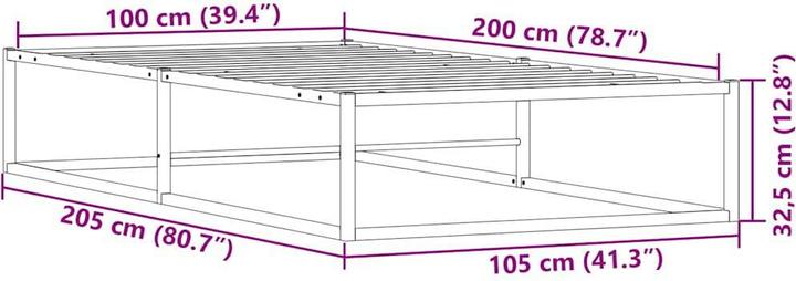 Immagine prodotto vidaXL Bettgestell ohne Matratze Weiss 100x200 cm Metall (100 x 200 cm)