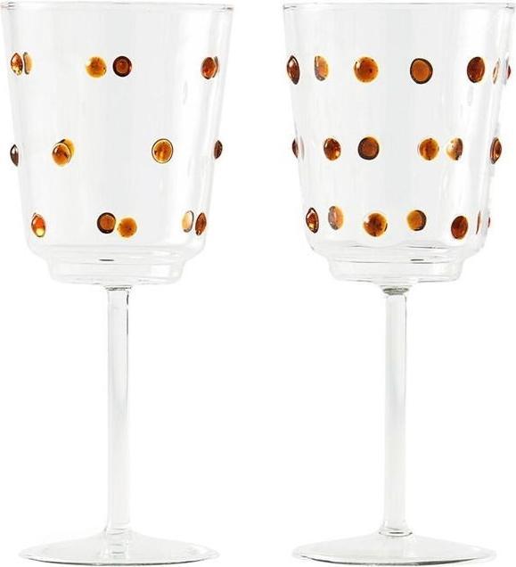 Pols Potten Verre à Vin Ambre Nob (45 cl, 2 Verres, Verres à vin rouge)