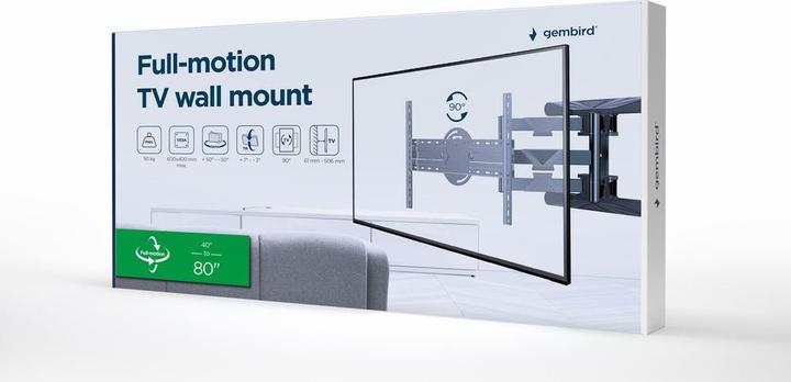 Image du produit Gembird Rotation full Motion Wall Mount (Mur, 50 kg, 40" - 80")