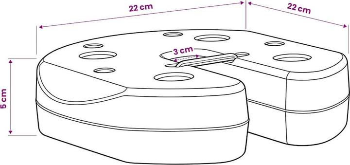 Actual product image vidaXL Pavillon Gewicht (22 cm, 22 cm)