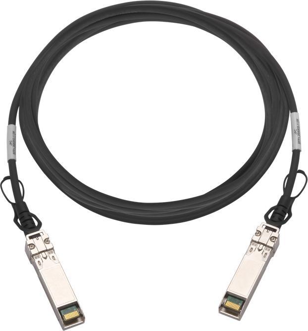 Actual product image QNAP QSFP28 100GbE break out four SFP28 25GbE twinaxial direct attach cable 1.5M