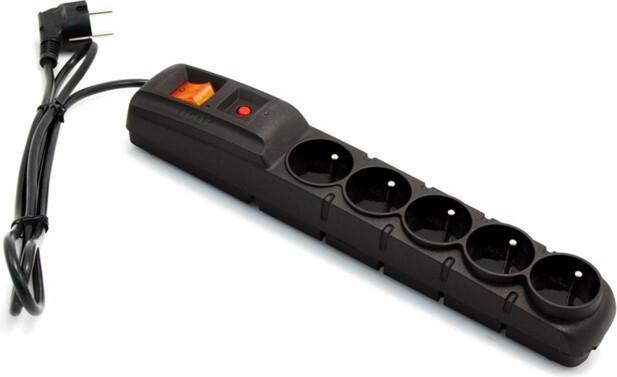 Produktbild HSK F5 - Steckdosenleiste / Überspannungsschutz (5 Steckdosen schwarz 3 Meter) (5 x, CEE 7/5, 3 m)
