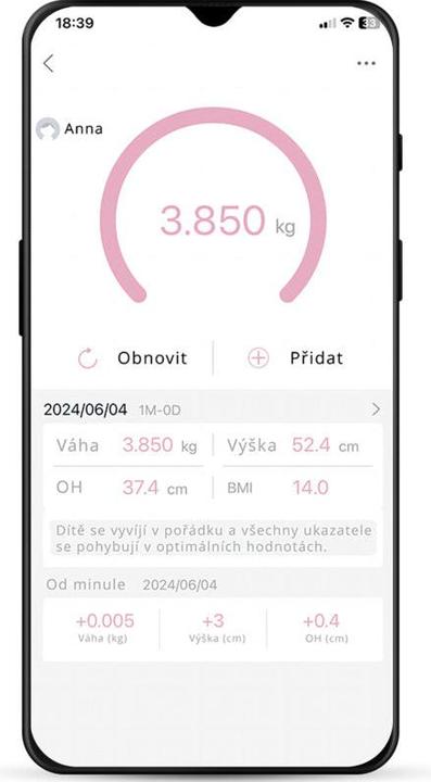 Image du produit ETA Échelle pour bébé | 730690000 MIMI | Poids maximum (capacité) 20 kg | Précision 5 g | Blanc (20 kg)