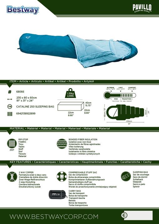Produktbild Bestway Schlafsack Cataline 250 (230 cm)