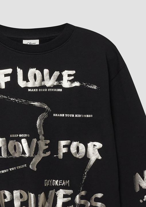 Produktbild s.Oliver Sweatshirt Kuscheliges Oversize Sweatshirt mit Folienprint (134, 140)