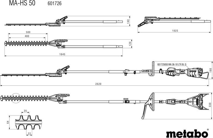 Actual product image Metabo MA-HS 50 (Hedge shears, Weed whacker, Garden machinery attachment)