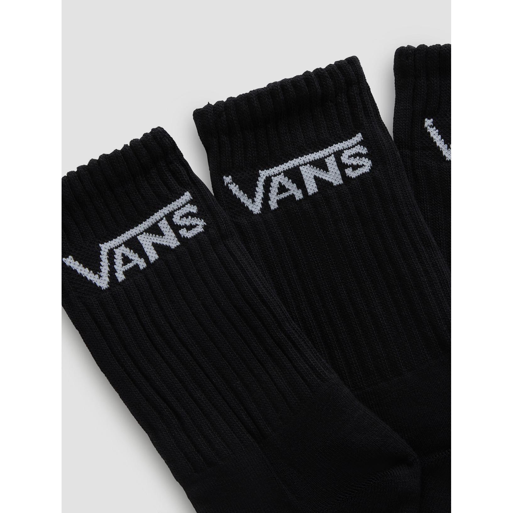 Thumbnail - Vans, Damen, Socken, Classic Crew 6.5-10 3pk Black, Schwarz, (3er Pack, 36, 41)