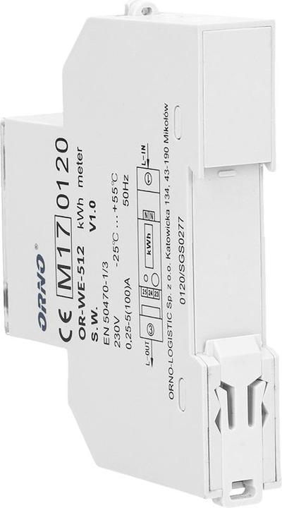 Actual product image MGA Orno LCD digital AC meter, 1-phase display of power consumption with MID certificate, 100A