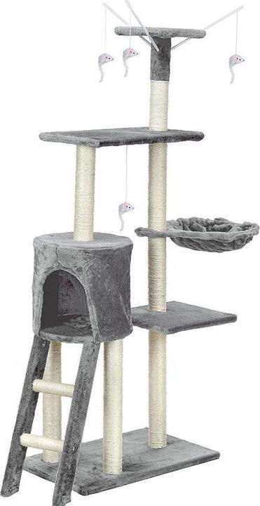 FunFit Drapak dla kota XL z zabawkami uniwersalny 1808 (135 cm, Grey)