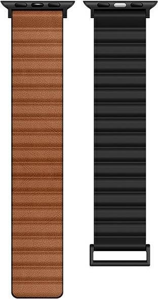 Image du produit Beline pasek Apple Watch Magnetic Pro 42/44/45/49mm czarno/brązowy black/brown box (Matières plastiques, Silicone, cuir écologique)
