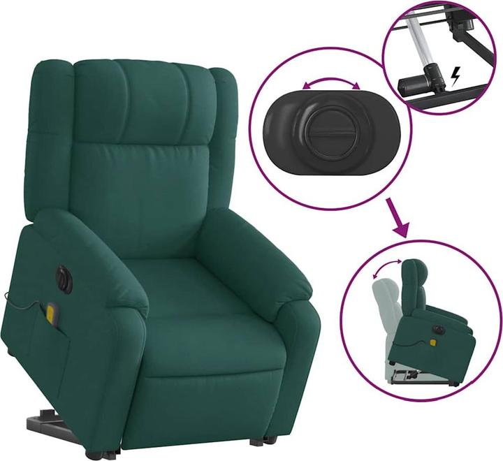 Actual product image vidaXL Electric massage chair with stand-up aid fabric