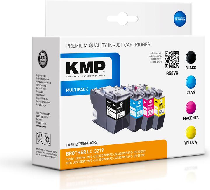 Produktbild KMP B58VX Vorteilspack BK/C/MY/Y komp. mit Brother LC-3219VALDR (BK, C, M, Y)