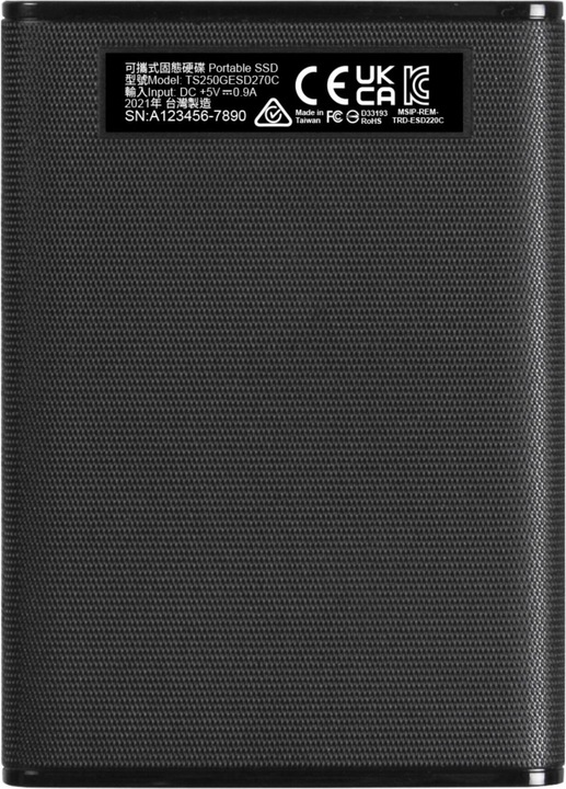 Actual product image Transcend ESD270C (250 GB)