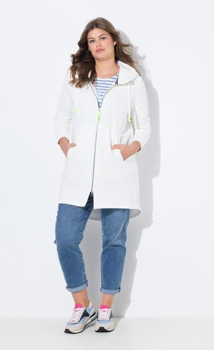 Produktbild Laurasøn Sweatjacke, lang geschnitten, Kapuze, Taillen-Tunnelzug hinten, Langarm (52)