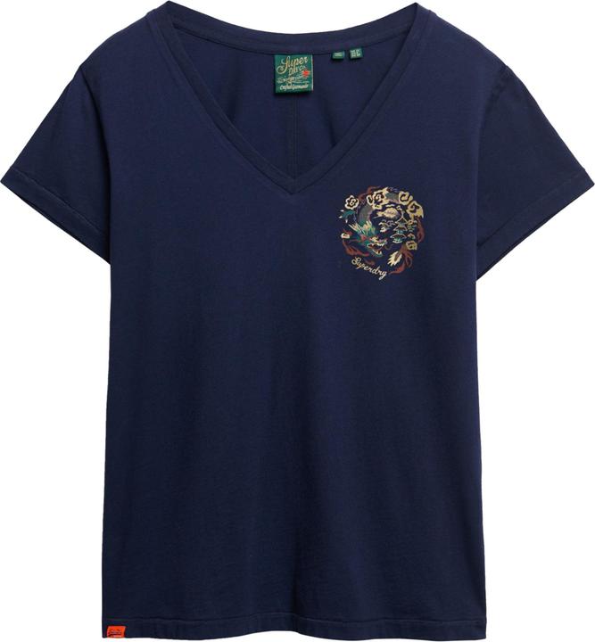 Superdry Lässiges Suika T-Shirt in Metallic-Optik mit V-Ausschnitt