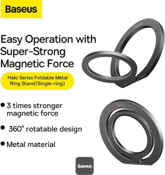 Produktbild Baseus Halo Series Foldable Metal Ring StandSingle-ringGrey