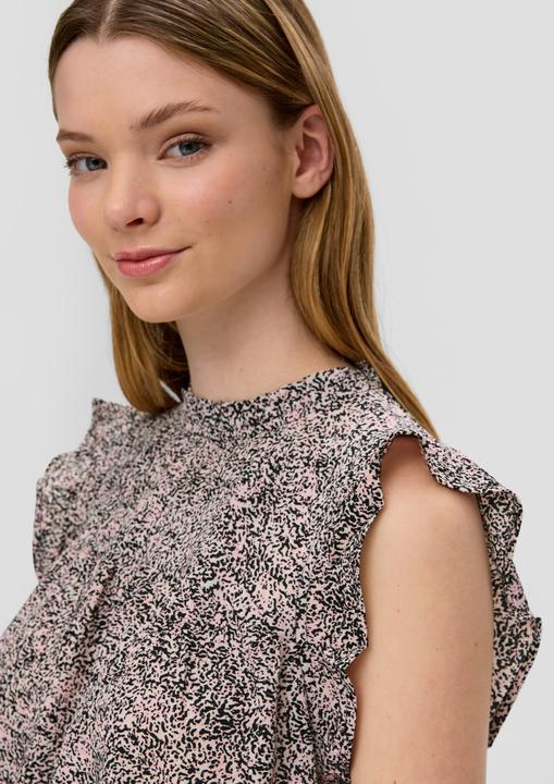 Actual product image s.Oliver Bluse Gemusterte Bluse mit Volant-Ärmeln (42)
