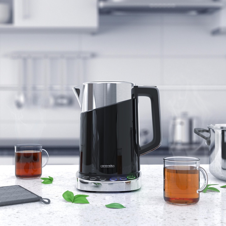Actual product image Arendo Kettle 1.7 l, 3000 W, stainless steel, quick-boil function, temperature setting 70Â° C - 100Â° C (1.70 l)