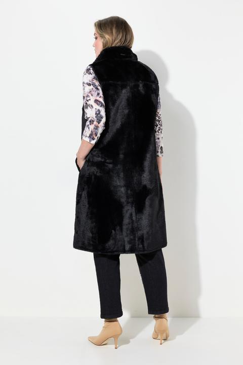 Actual product image Miamoda Reversible vest in leather/plush teddy look (56)