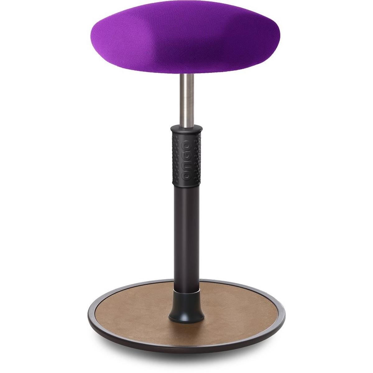 Ongo, Bürostuhl, Sitz- Stehhocker Free Tall Triangel Gestrick Purpur schwarz /Natur