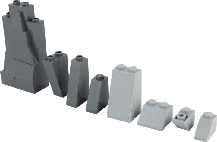 Image du produit LEGO MOC Tuiles gris clair/gris foncé mélangées - Construire montagne/rocher - NOUVEAU! Quantité 2 (LEGO Classic)