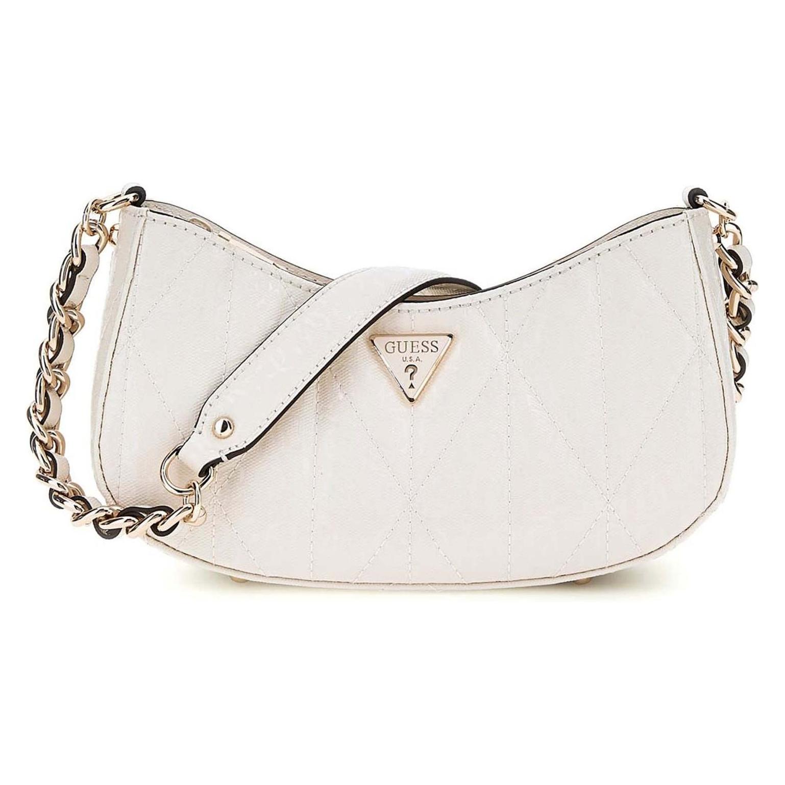 Guess, Damen, Handtasche, Aldina Top Zip Shoulder Bag, Beige