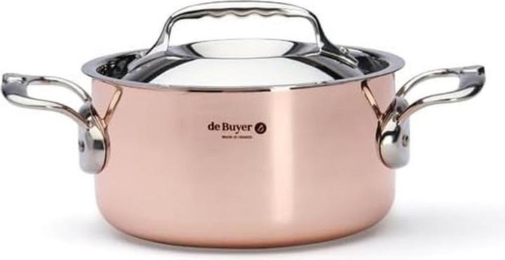 Image du produit de Buyer Prima Matera Marmite à légumes avec couvercle à induction (16 cm, Casserole, Acier inoxydable, Cuivre)