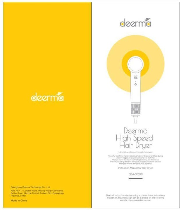 Produktbild Deerma Fén na vlasy DEM-CF50W (bílý)