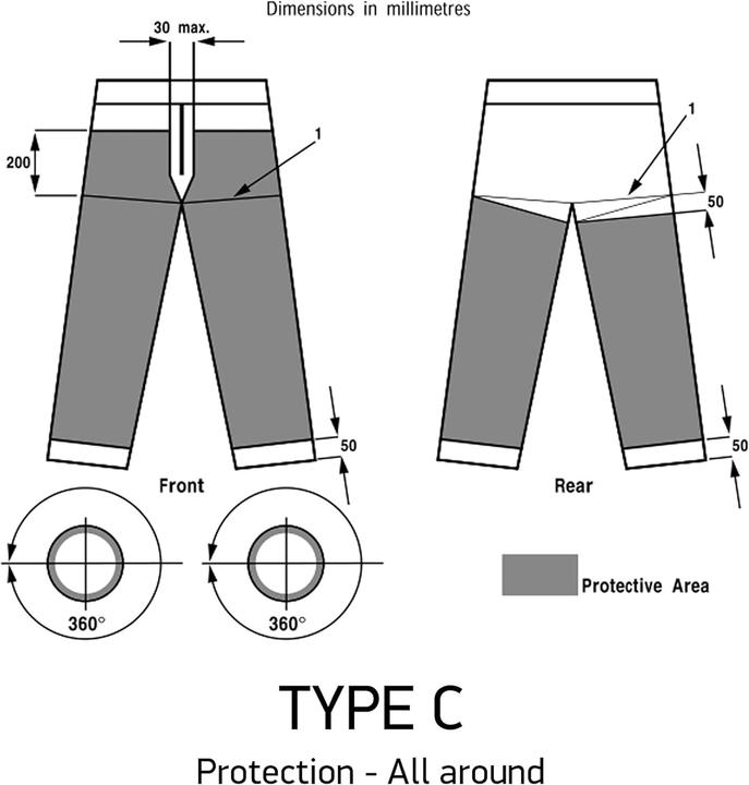 Produktbild Oregon Schnittschutzhose Yukon von Klasse 1 Typ C Gr. L (L)