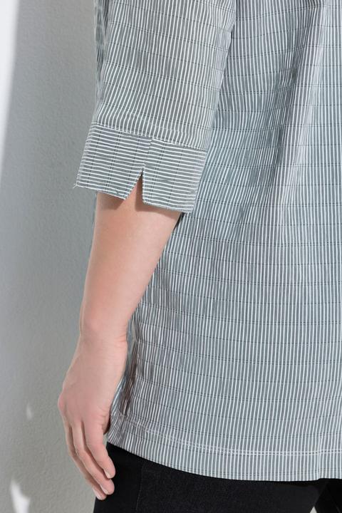 Actual product image Ulla Popken Textured Stripe Pintuck Blouse (54)