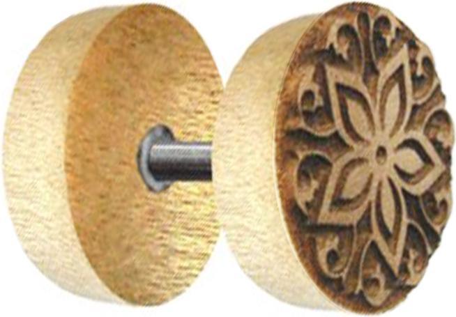 Produktbild Star Piercing Fake Plug Blume aus Krokodilholz (ohne Messing, Organisch)