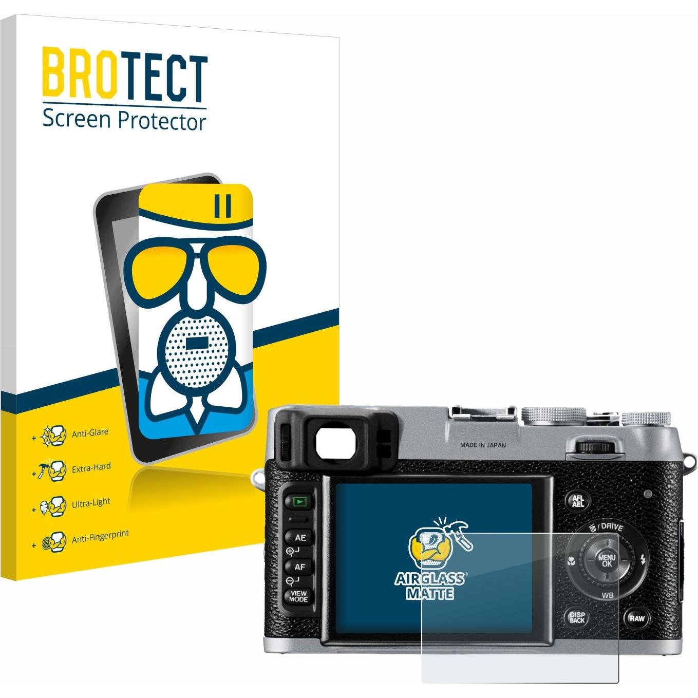 BROTECT Schutzglas Schutzfolie Glas Folie Displayschutz matt (Displayschutz, Finepix X100), Kameraschutz