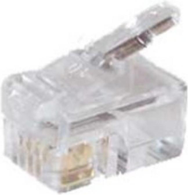 Actual product image S-Conn SCONN Unknown Modular plug RJ14 4Pol.4Kontakte, unshielded, round cable PU=10
