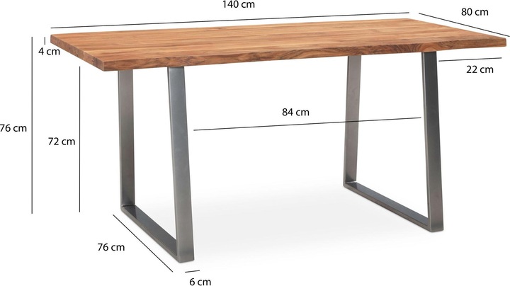 Image du produit Wohnling 140x80x76 (140 x 80 x 76 cm)