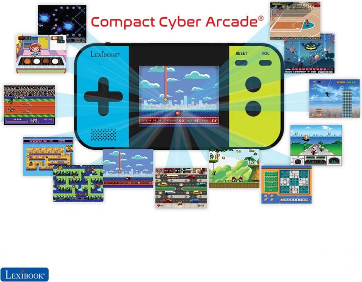 Image du produit Lexibook JL2377 Compact Cyber Arcade Console de jeu portable, 250 Gaming, LCD, alimenté par batterie, Vid